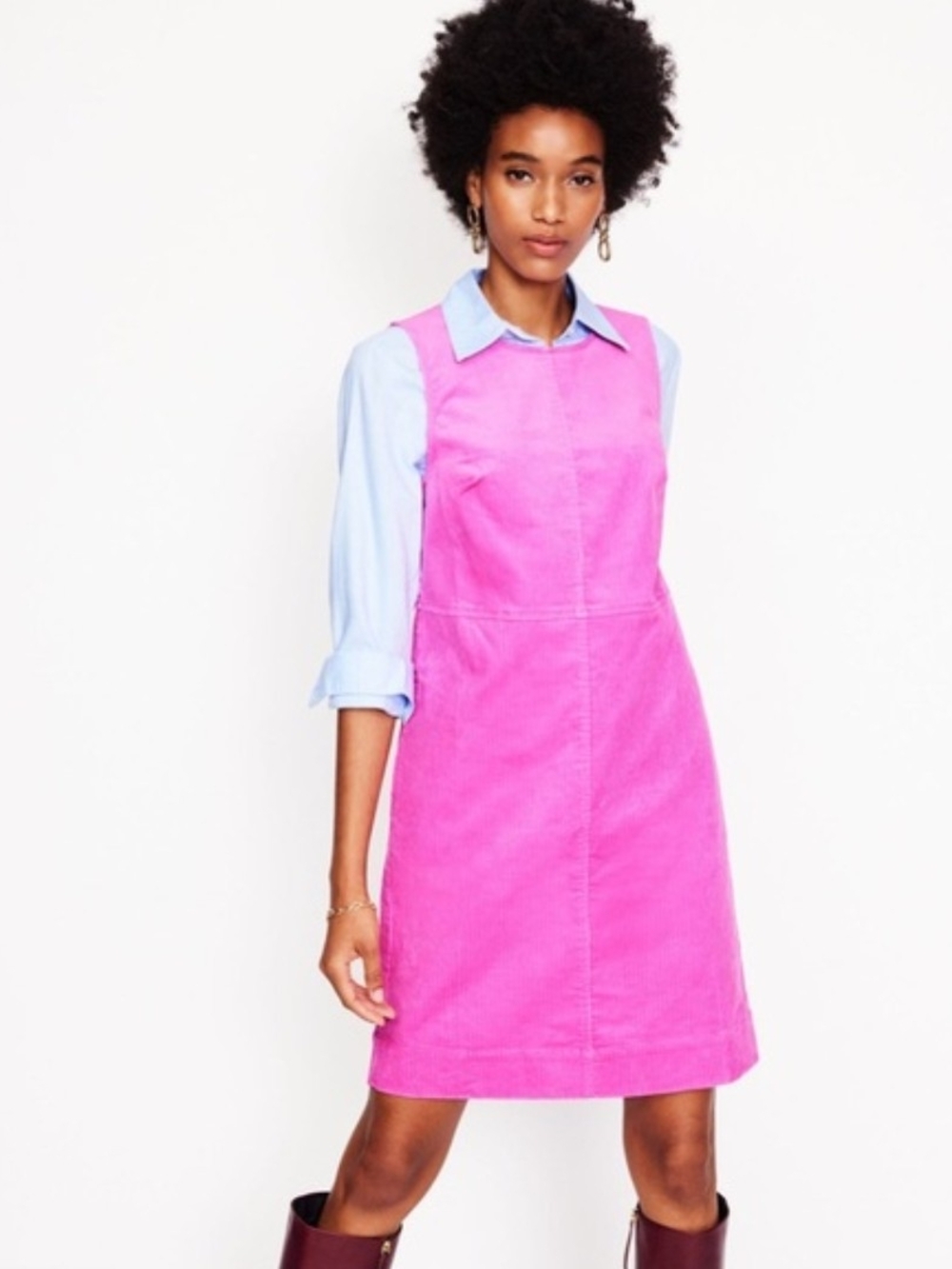 Boden Pia Cord Shift Dress in Phlox Pink Corduroy - Women’s Size US 8R/UK 12R - Picture 8 of 13